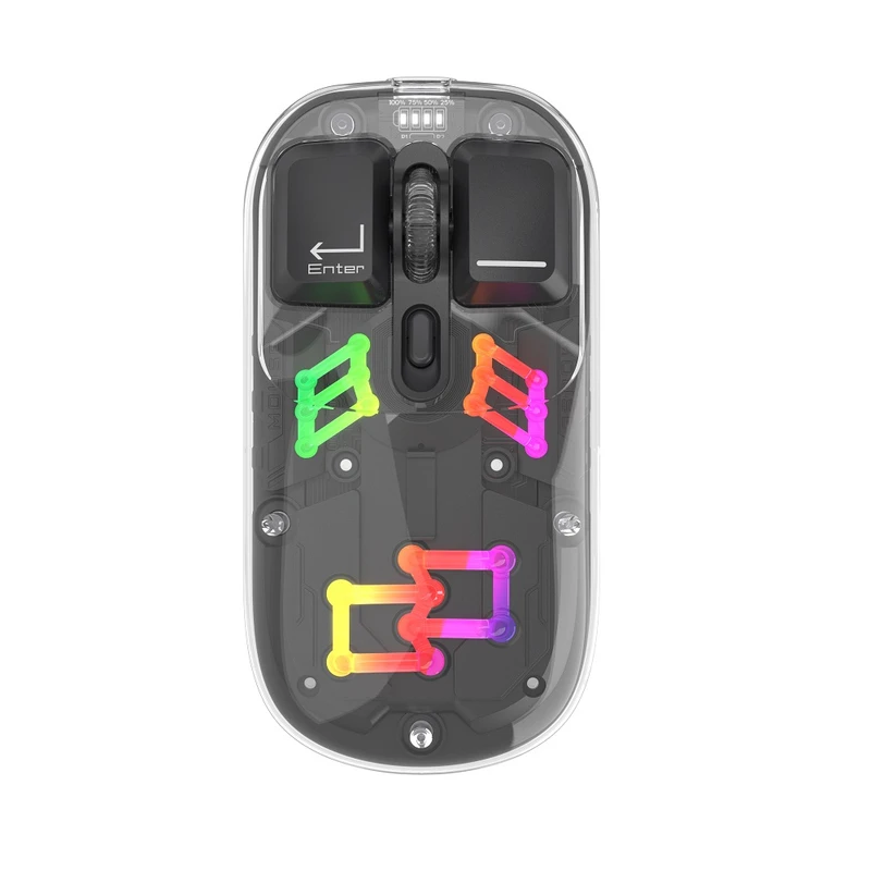 موس بی‌سیم و بلوتوثی الون مدل ELEVEN WM913 طرح شیشه‌ای | بنفش - شارژی و سایلنت