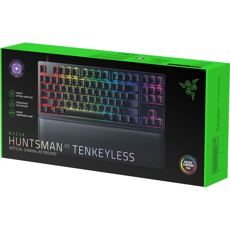 کیبورد گیمینگ ریزر Razer Huntsman V2 Tenkeyless با سوییچ اپتیکال