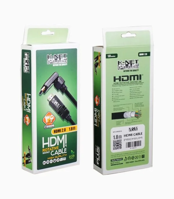 کابل HDMI با قابلیت چرخش ۹۰ درجه کی نت پلاس ۱٫۸ متری مدل KP-CHR2018