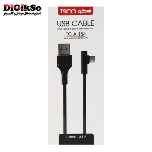 کابل شارژ تبدیل micro USB به USB تسکو مدل TC A184 به طول 1 متر