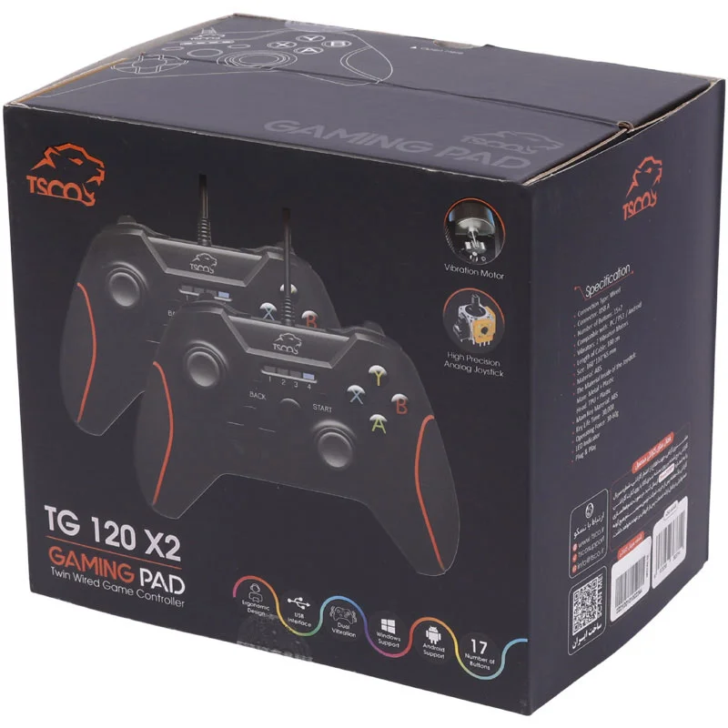 دسته بازی دوبل شوکدار تسکو مدل TG 120 X2