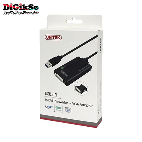 مبدل USB به DVI و VGA یونیتک مدل Y-3801