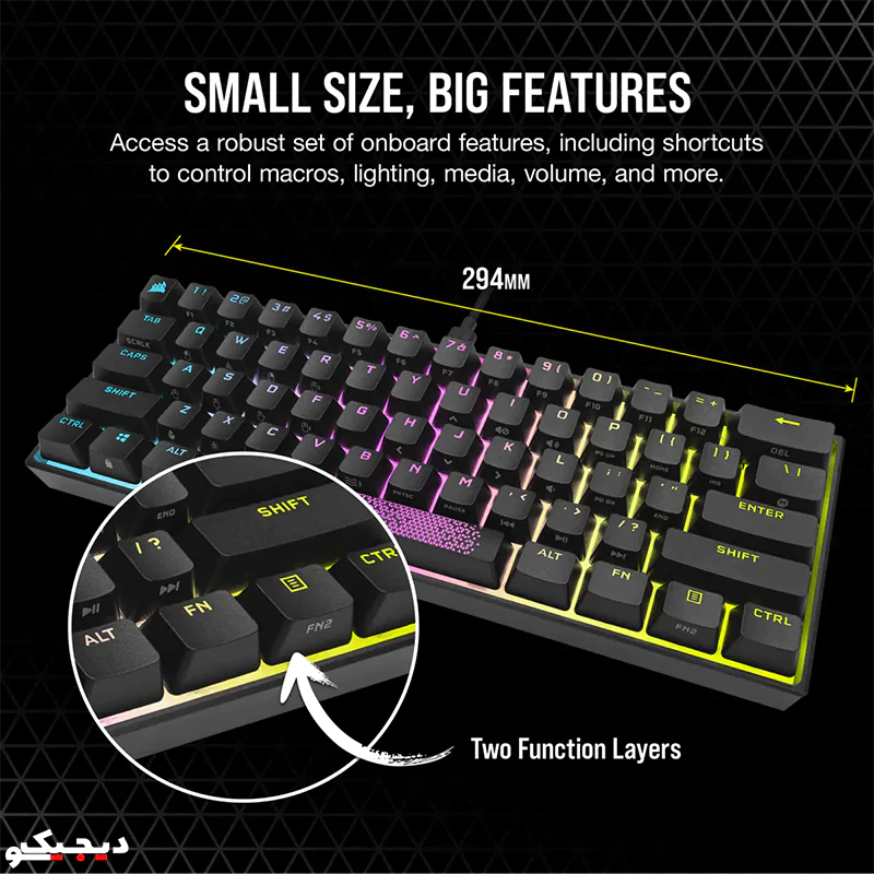CORSAIR K65 RGB MINI 60% Mechanical Gaming Keyboard