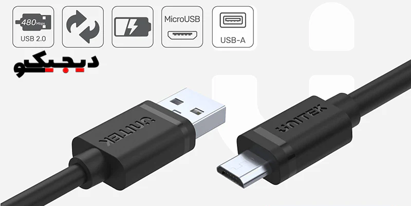 کابل شارژ micro USB یونیتک مدل Y-C435GBK به طول 3 متر