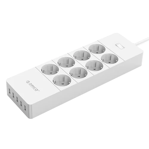 محافظ برق 8 کانال 5 پورت شارژ اوریکو مدل HPC-8A5U-V1-EU