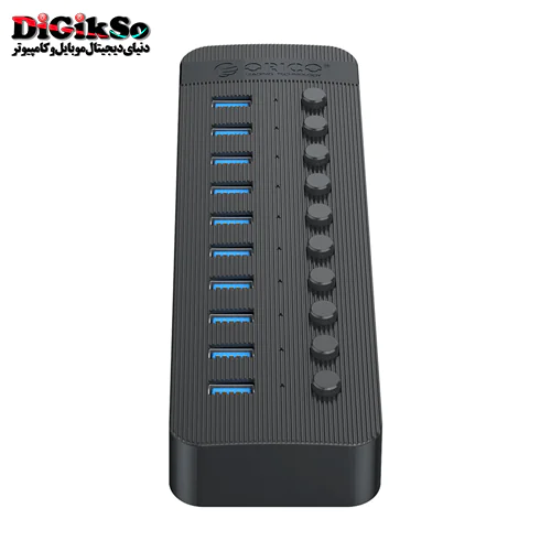 هاب 10 پورت USB3.0 اوریکو مدل CT2U3-10AB + آداپتور
