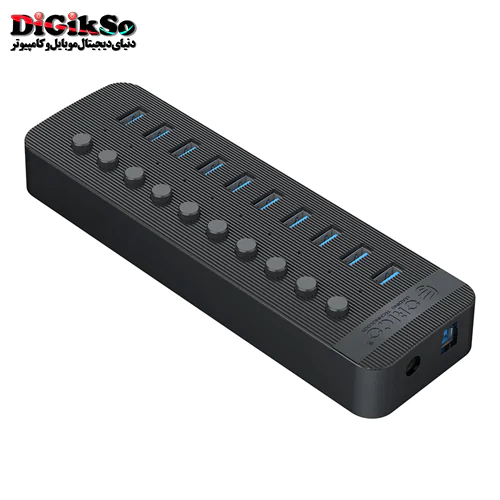 هاب 10 پورت USB3.0 اوریکو مدل CT2U3-10AB + آداپتور