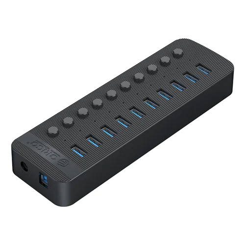 هاب 10 پورت USB3.0 اوریکو مدل CT2U3-10AB + آداپتور