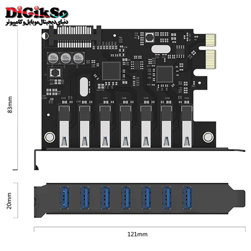 کارت توسعه PCI-E به USB 3.0 هفت پورت اوریکو مدل PVU3-7U-V1