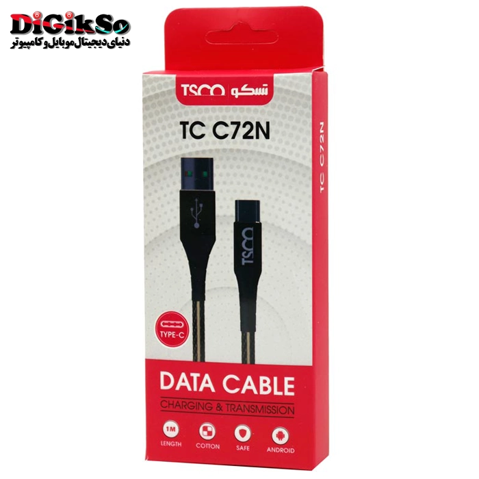 کابل شارژ Type-C به USB تسکو مدل TC C72N به طول 1 متر