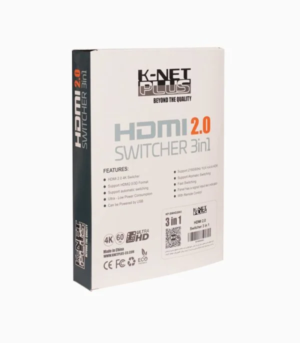 سوئیچ ۳ پورت HDMI کی نت پلاس مدل KP-SWHD2003