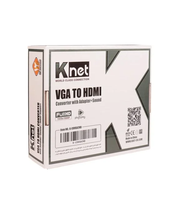 مبدل HDMI به VGA کی نت مدل K-COHD2VGA + آداپتور