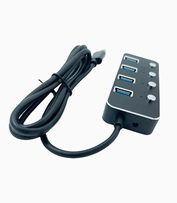 هاب ۴ پورت USB 3.0 کی نت مدل K-HUAMH504 کلید دار