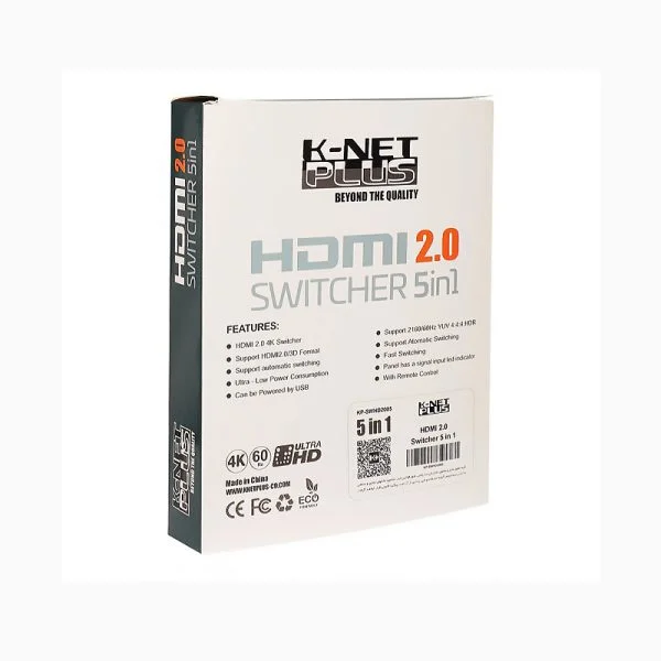 سوئیچ ۵ پورت HDMI کی نت پلاس مدل KP-SWHD2005 با ریموت کنترل