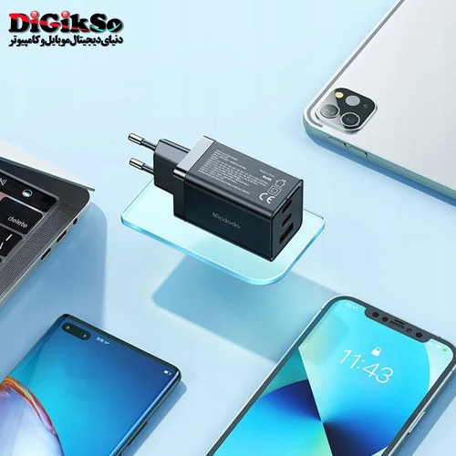 شارژر دیواری Qualcomm مک دودو مدل CH-1542 Gan5 PRO با کابل تایپ سی