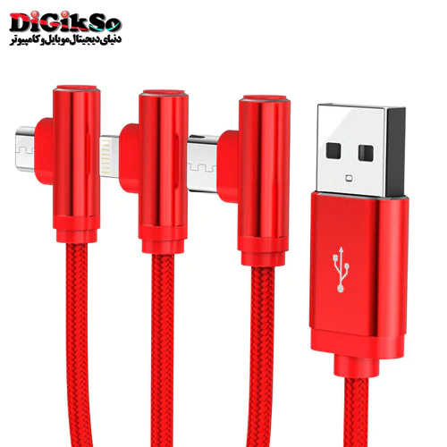 کابل شارژ سه سر اوریکو مدل H3S-12 به طول 1.2 متر