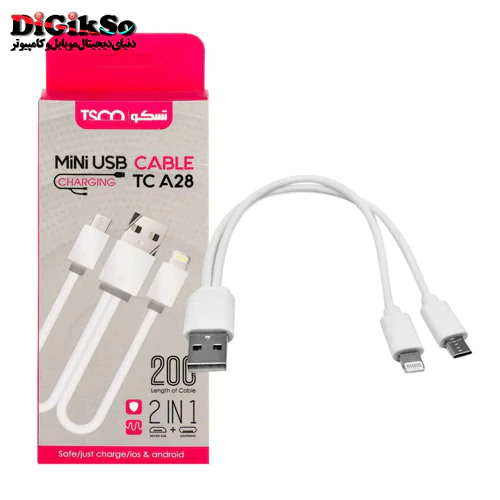 کابل شارژ دو سر تسکو مدل TSCO TC A28 به طول 0.2 متر