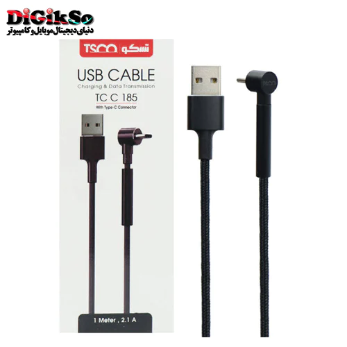 کابل تایپ سی به USB تسکو مدل TC C185 یکسر L به طول 1 متر
