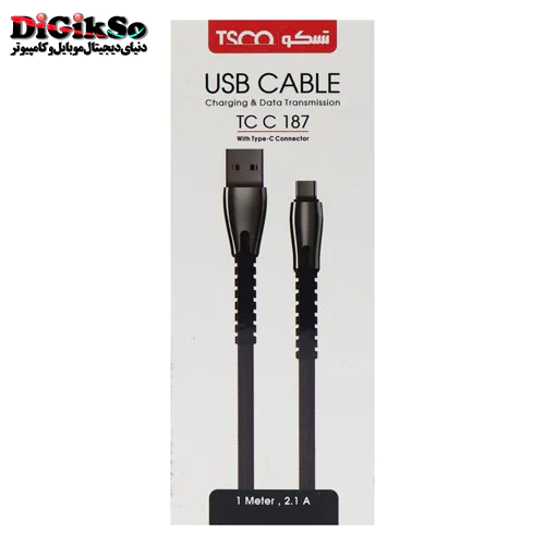 کابل کنفی Type-C به USB تسکو مدل TC C187 به طول 1 متر
