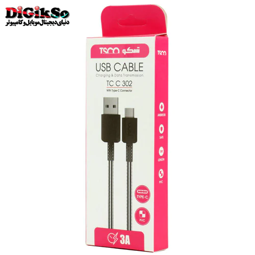 کابل Type-C به USB تسکو مدل TC C302 به طول 1 متر