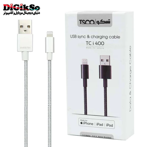 کابل فست شارژ لایتنینگ اورجینال تسکو مدل TSCO TC i400 به طول 1.5 متر