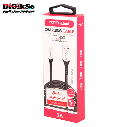 کابل شارژ Lightning به USB تسکو مدل TC i450 به طول 1 متر
