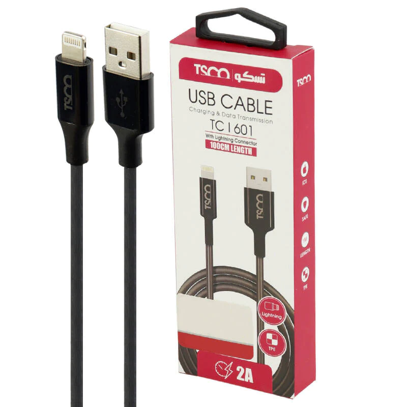 کابل شارژ Lightning به USB تسکو مدل TC I601 به طول 1 متر