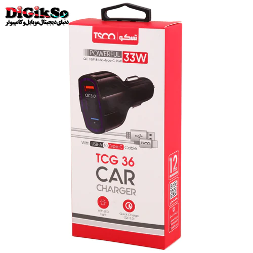 شارژر فندکی تسکو مدل TCG 36