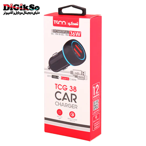 شارژر فندکی تسکو مدل TCG 38