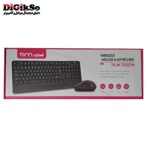 کیبورد و موس بی سیم تسکو مدل TSCO TKM 7022W