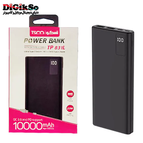 پاور بانک تسکو Qualcomm TP 831L ظرفیت 10000 میلی آمپر