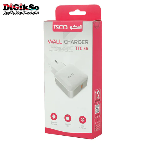 شارژر دیواری تسکو مدل TTC 56 با کابل Type-C