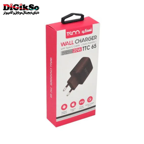 شارژر دیواری تسکو مدل TTC 65 با کابل Type-C