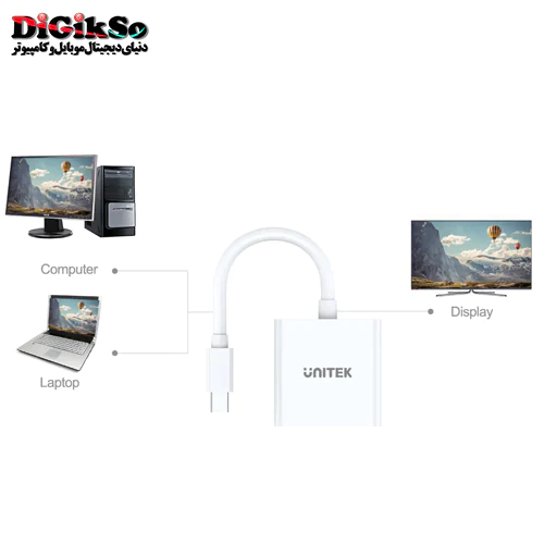 مبدل Mini Display Port به DVI یونیتک مدل Y-6326WH