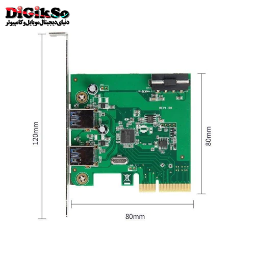 کارت PCI-E دو پورت هاب USB 3.1 یونیتک مدل Y-7305