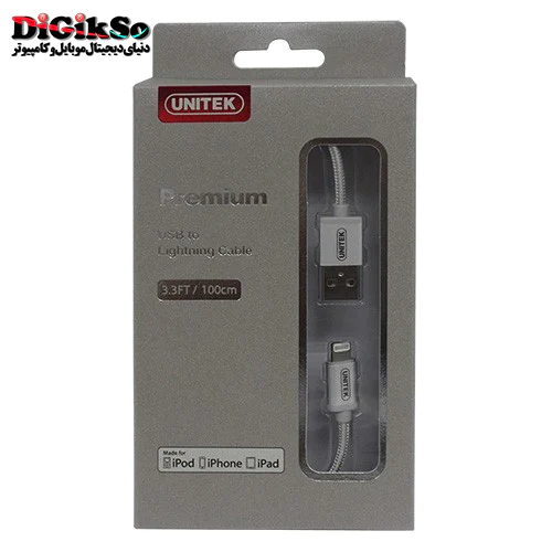 کابل شارژ USB به لایتنینگ یونیتک مدل Y-C499A به طول 1 متر